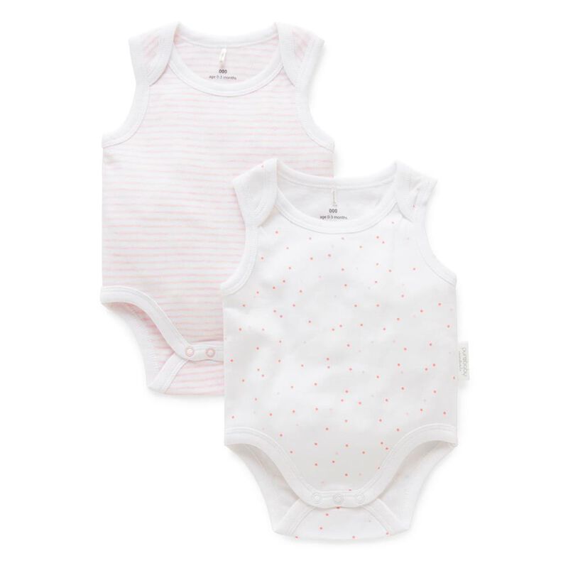 Purebaby 2 Pack Singlet Bodysuit image number 8